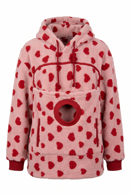 Pawdie hoodie in red heart
